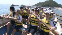 心ひとつにカッター漕ぎ　岡山・玉野市で恒例の「海事研修」スタート