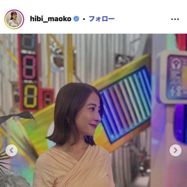 日比麻音子アナウンサーのインスタグラム＠hibi_maoko
より