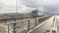 三豊市　国道11号4車線化工事の様子