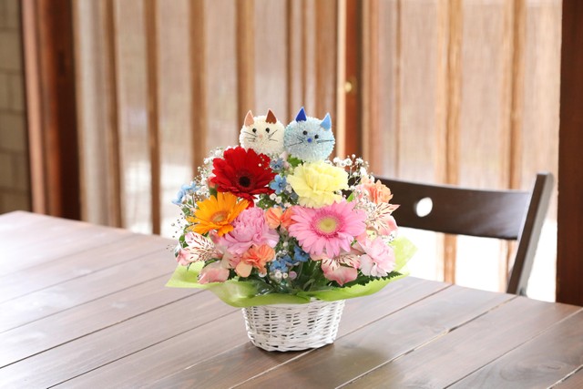 うさぎと犬のアニマルフラワー