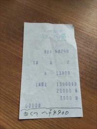 500円のレトロバッグに入っていたのは…昭和62年のレシート　「同世代だ！」／山かなさん（@yamanakakana）提供