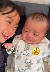 ゆう君の泣き声に負けず、大声で「えーん！」（提供：＠ennmoo1208さん）
