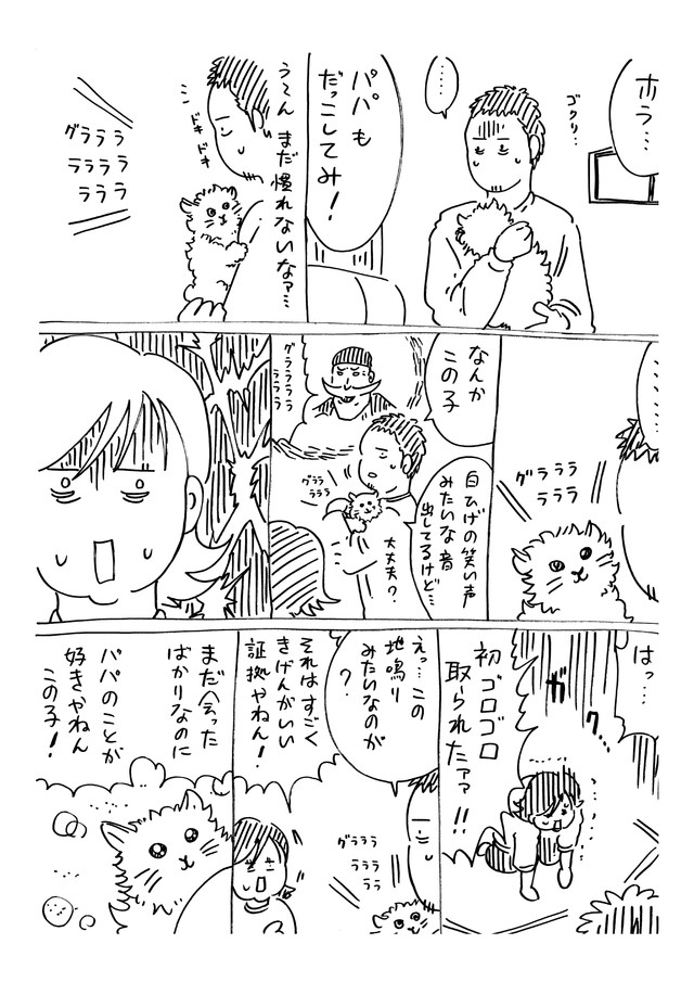 【漫画】『もふたがうちに来たときの話』3（横山了一さん提供）