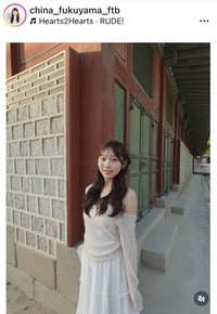 福山千奈アナウンサーのインスタグラム＠china_fukuyama_ftbより
