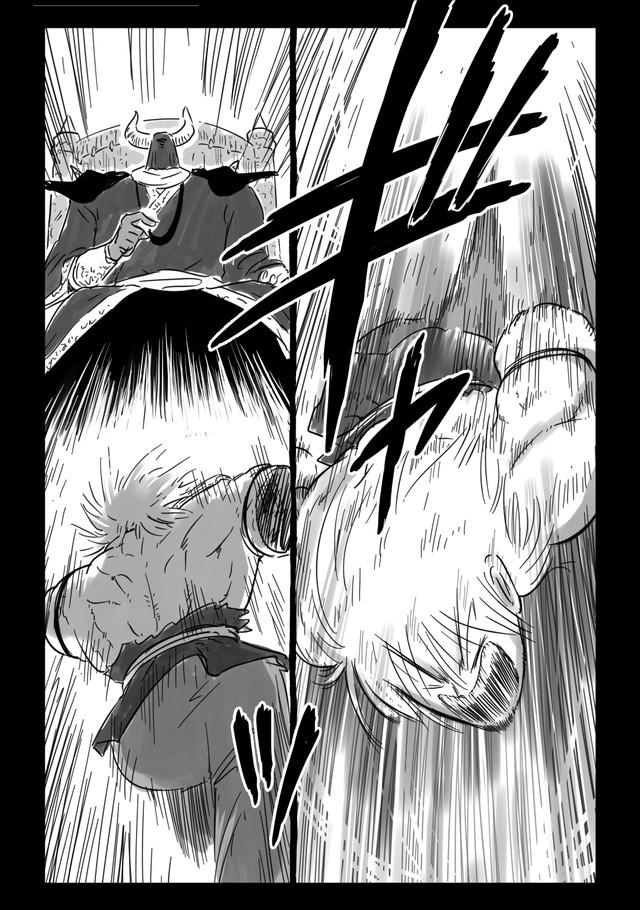 魔王に突撃するレオノス（中村ゆきひろさんの提供）