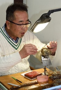 虹守核をアコヤガイに入れている最中