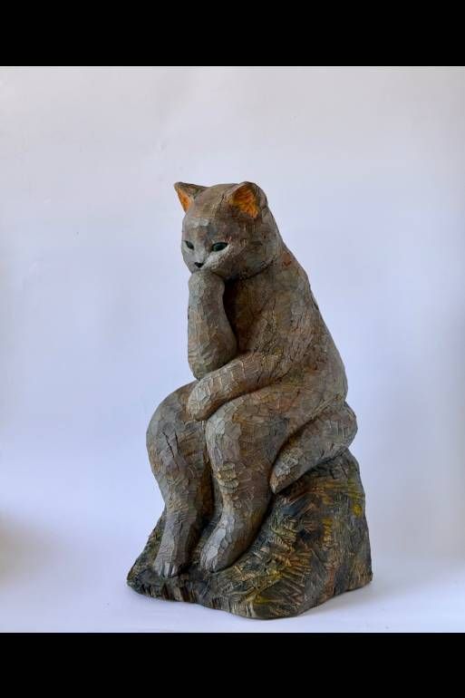 名画×猫”で話題の木彫り作家・花房さくらさん 「頭よりも心を優先して