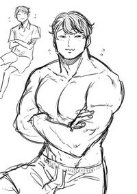 漫画家のあきらさん、夫をモデル（左）に絵の練習をすることも（画像提供：あきらさん）