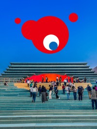 スペイン館の夕日を見つめる夕日のようなこみゃく