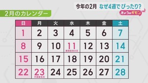 ２月はなぜ短い？　２０２６年２月のカレンダー配列は何年ぶり？