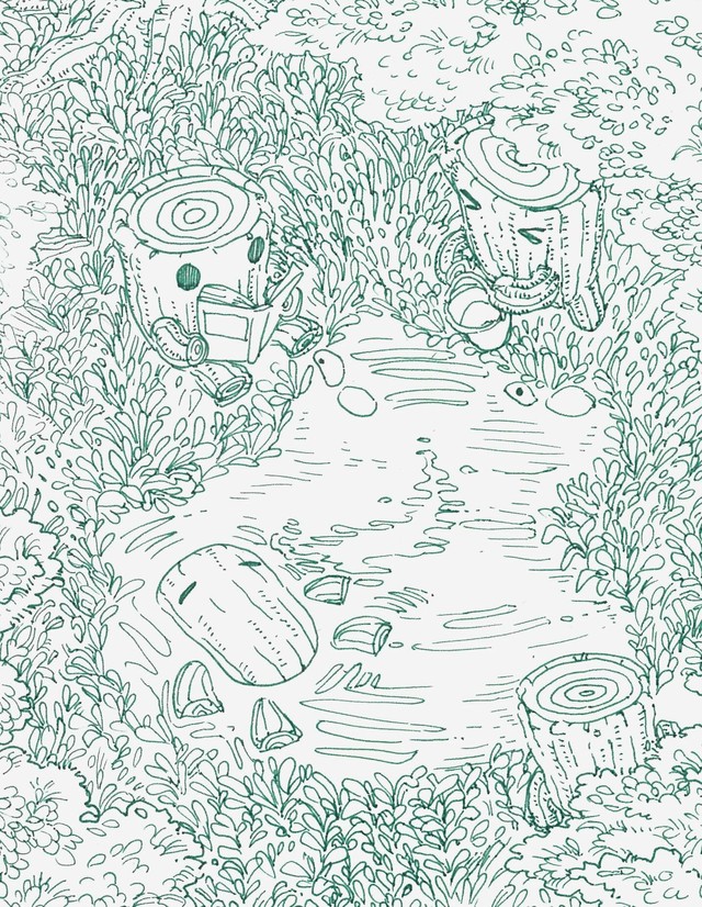 オリジナルキャラクターの『切り株』くん／apipoさん（@apipo1113）提供