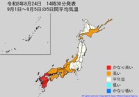 気象台の予報（8月24日発表）