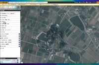 地図を写真表示→地図の種類「地形」→基盤地図情報（標高）1ｍメッシュ→MPI赤色立体地図という順に選択してゆく（出典：Q地図・国土地理院）