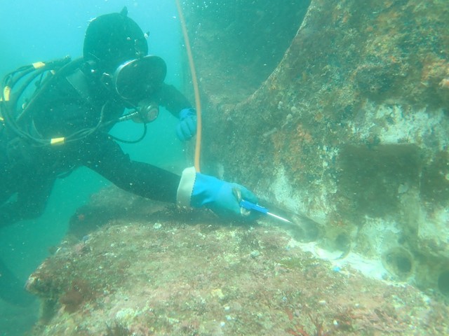 海底館浸水調査の様子