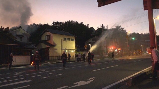 火事があった現場　5日午後8時ごろ