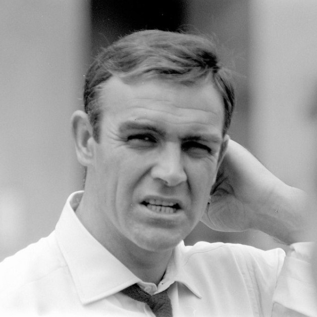 「007は二度死ぬ」撮影中のショーン・コネリー=1966年