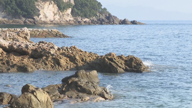 水難事故が起きた名部戸海水浴場　三豊市