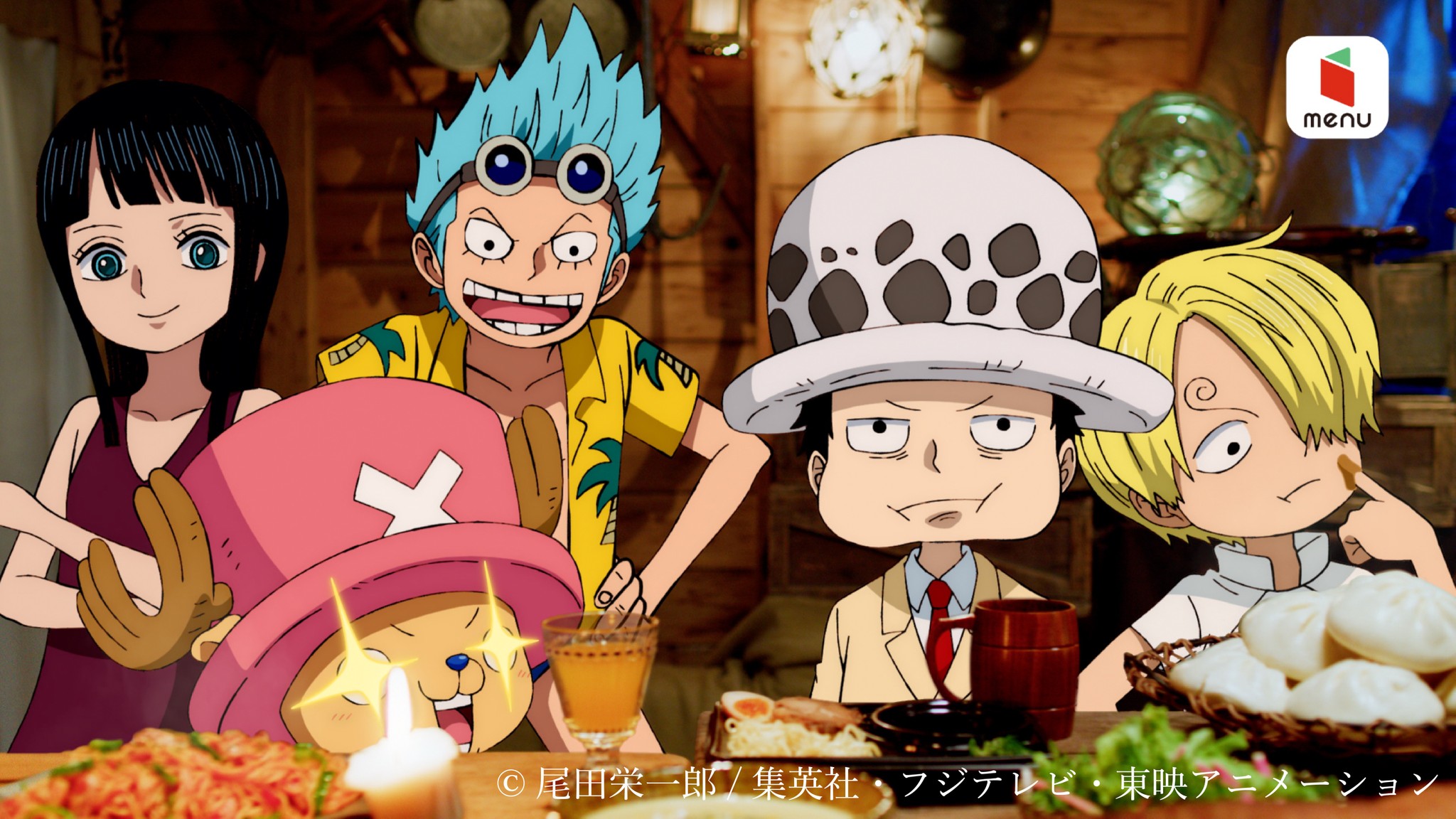 人気アニメONE PIECEとデリバリーアプリmenuがコラボCM 子ども姿