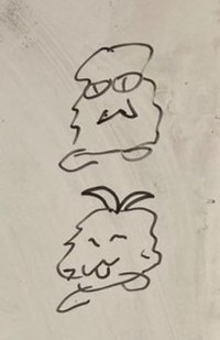 フリーハンドで描くとこんな状態だった夫の絵ですが…/みくさ（@kotatsu_mikusa）さん提供