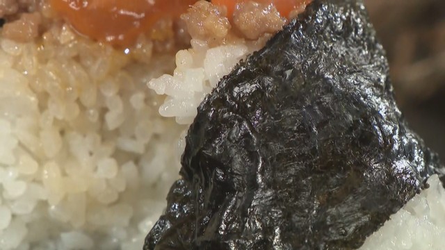 水主米を使ったおにぎり（高松市の「おにぎり昔ばなし」で提供）
