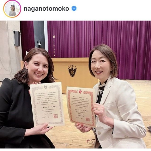 長野智子アナのインスタグラム＠naganotomokoより