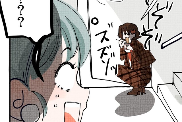 こんなところでカップ麺！？（画像提供：渡 とらさん）