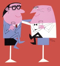 柳原良平「アンクル・トリス交友録」装画（大和出版／1976年・中公文庫／2025年）※「柳原良平 仕事と作品」（玄光社刊）より©️ Ryohei Yanagihara