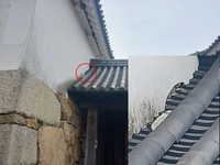 台風7号の大雨で玉藻公園の重要文化財「北之丸渡櫓」の漆喰が剥れ落ちる　高松市