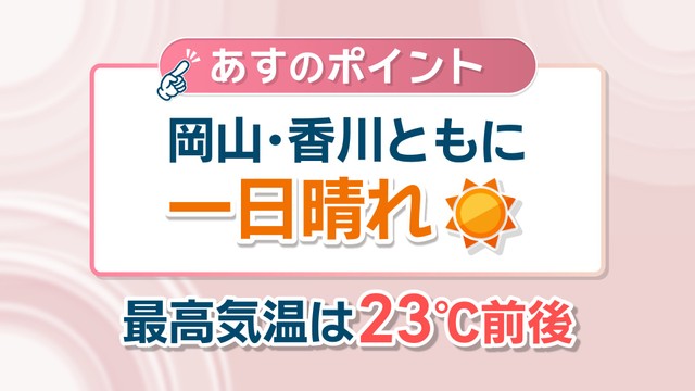 15日の天気予報　岡山・香川