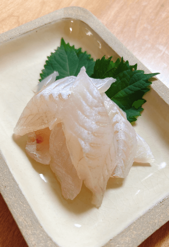 大きいキス限定メニューのお刺身 画像提供：中山愛さん
