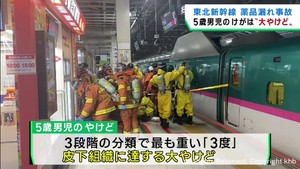 東北新幹線薬品漏れ　５歳の男の子は大やけど