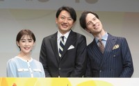 「Live News イット!」でキャスターを務める青井実氏（中）、宮司愛海アナ（左）、パトリック・ハーラン＝2024年3月撮影