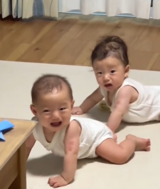 動画のあとのふたりはこの表情！（提供：＠sally0819さん）
