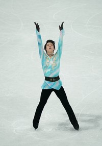 男子フリーの演技を終えた羽生結弦