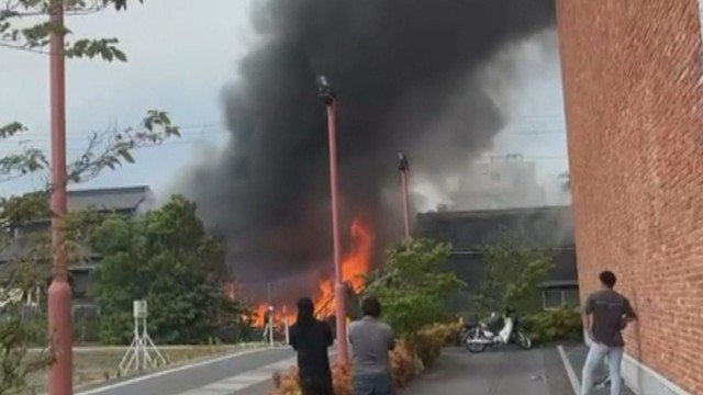 火事の現場　岡山・南区藤田