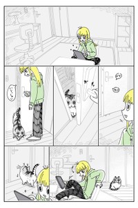 【漫画】「開けてほしいネコ」（提供：キュルZさん）