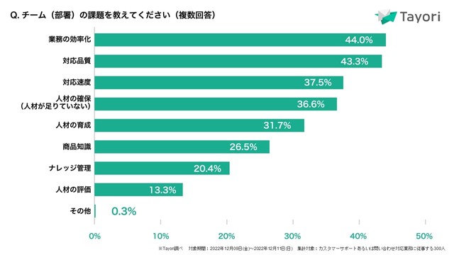 カスタマーサポート従事者が抱える課題（提供画像）