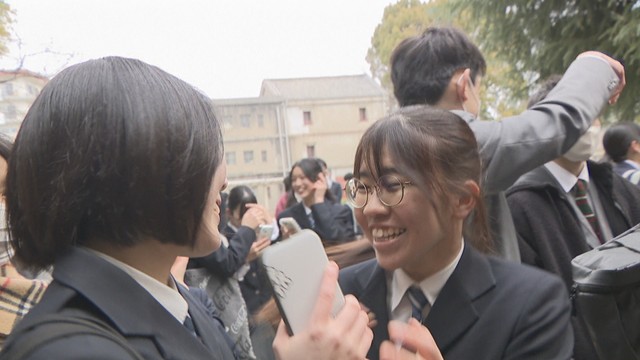 岡山朝日高校　一般入試の合格発表　岡山・中区古京町