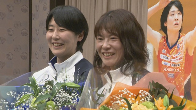 岡山シーガルズ　長年チームを支えた宮下遥選手と川島亜依美選手　引退会見で思い語る