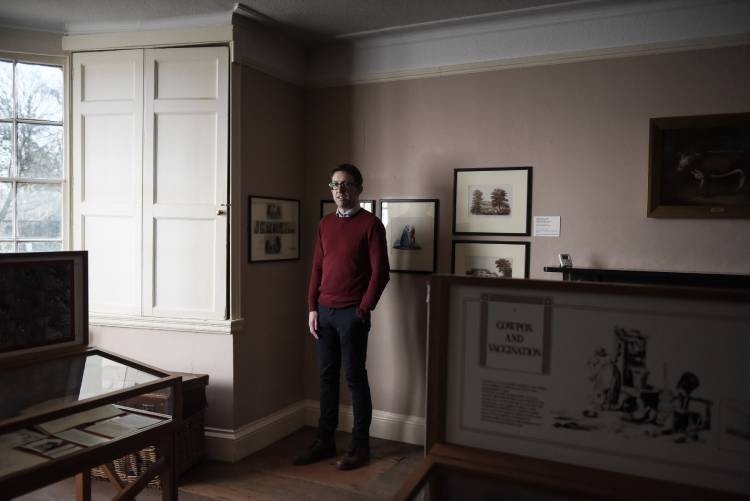 Owen Gower, the museum manager at Dr. Edward Jenner's House, Museum and Garden in Berkeley, England, March 9, 2021. The site where Jenner first inoculated people against smallpox has struggled in the coronavirus lockdowns, one of hundreds of museums in Britain teetering amid the closures. (Mary Turner/The New York Times)