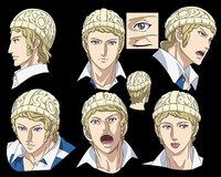 関智一が演じるパパドプーロス・エヴァゲロス　(Ｃ)許斐 剛／集英社・ＮＡＳ・新テニスの王子様プロジェクト