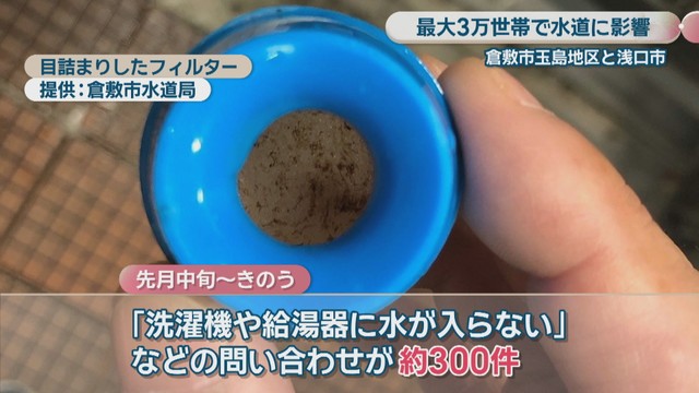 目詰まりしたフィルター　提供：倉敷市水道局
