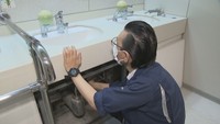 香川県庁では、節水のためトイレの洗面所の水圧をこれまでの半分ほどに調節