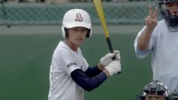 岡山朝日／先制打の林選手　打席