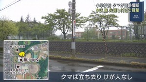 仙台市の小学校付近にクマ出没　１週間前にも目撃情報　集団下校の対応も
