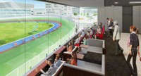 高松競輪場再整備案　スタンド内観パース（提供：高松市）
