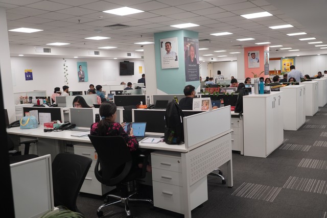 パーソルケリーインディアの事務所の様子=インドの首都ニューデリー近郊のグルガオン、2025年３月