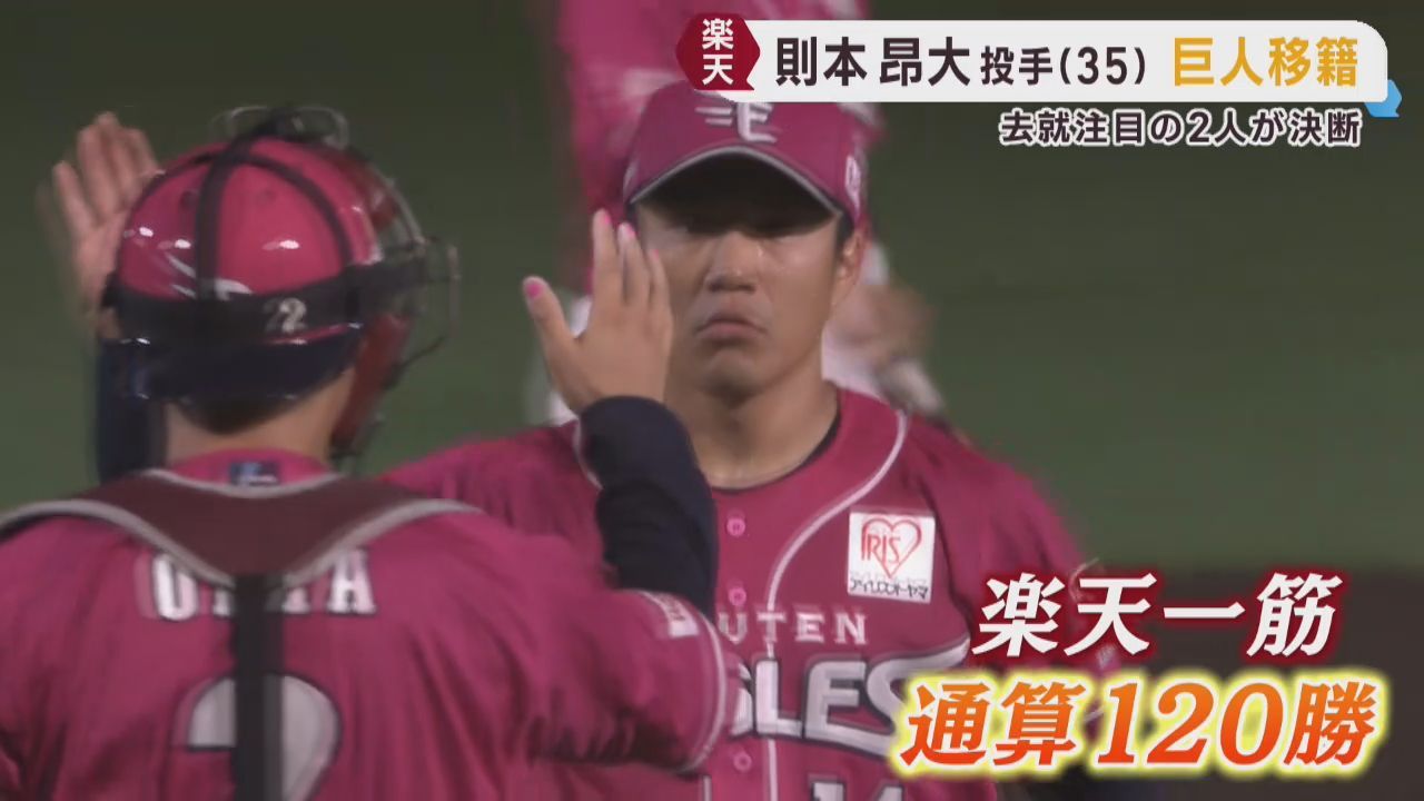 楽天イーグルス　則本は巨人移籍　辰己は楽天残留