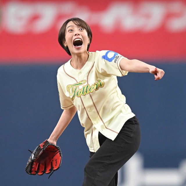 マウンドで絶叫する上田まりえ