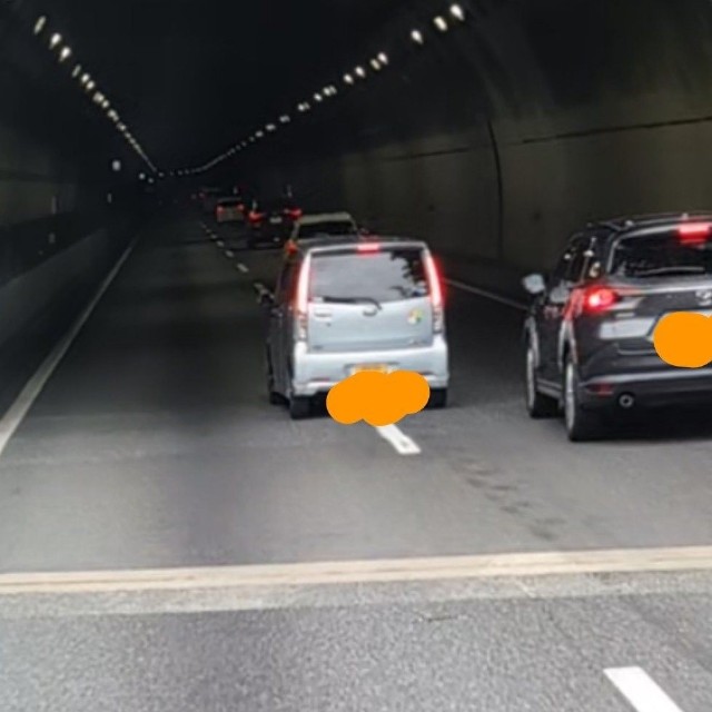 蛇行運転をしていた理由を「疲れていたので、頑張って運転してきた」と話したという男性運転者（「星の砂時計」さん提供）